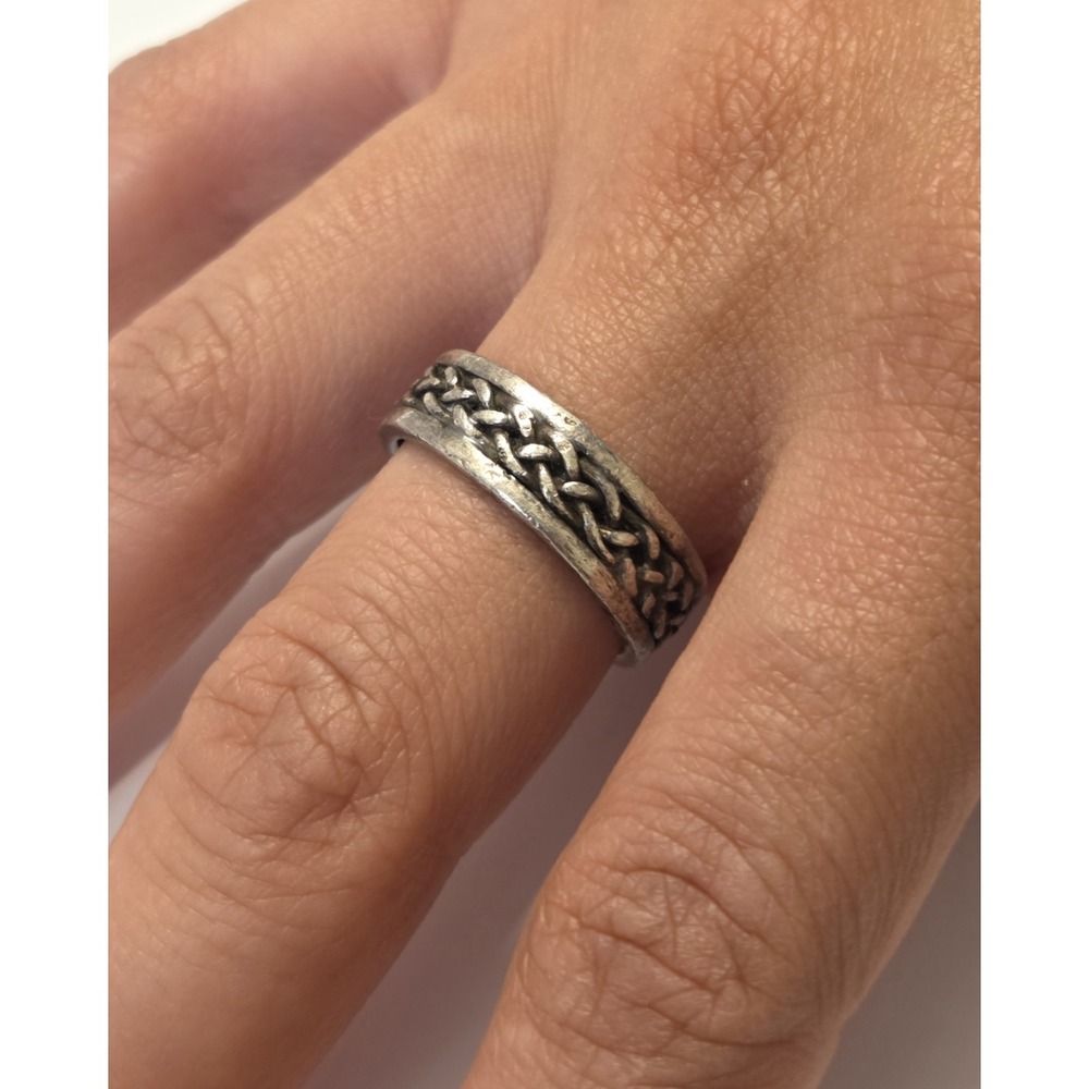 Vintage Sterling Silver Infinity Celtic Knot Weave Band Mexico 925 Size 8.5